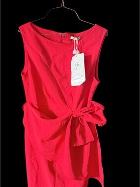 Fuchsia Midi Dress with Side Bow